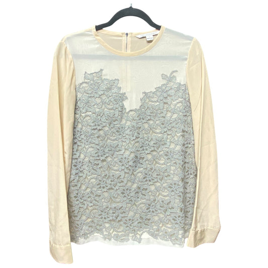 Blouse Designer By Diane Von Furstenberg In Grey & Tan, Size: 8