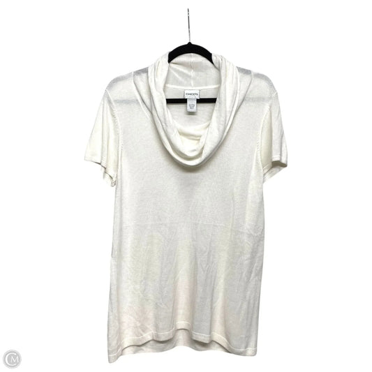 Sweater Short Sleeve By Chicos In Cream, Size: L