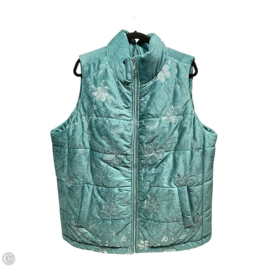 Vest Puffer & Quilted By Isaac Mizrahi Live Qvc In Teal, Size: 1x
