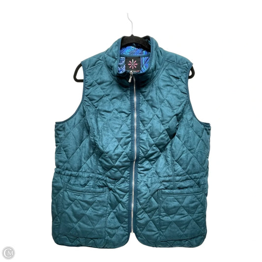 Vest Puffer & Quilted By Isaac Mizrahi Live Qvc In Teal, Size: 2x