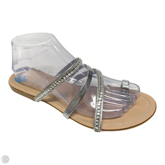 Sandals Flats By Mariella  In Silver, Size: 7.5