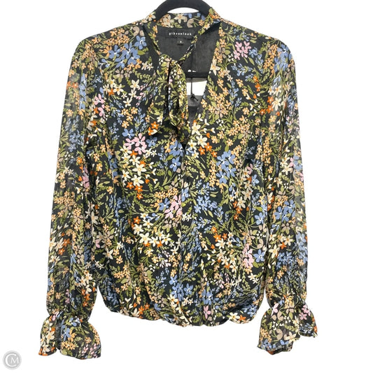 Top Long Sleeve By GIBSONLOOK In Floral Print, Size: S