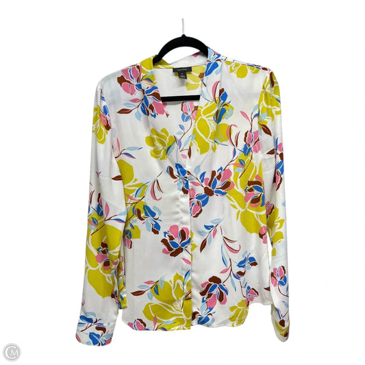Top Long Sleeve By Halogen In Floral Print, Size: M