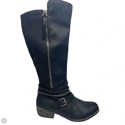 Boots Knee Flats By So In Black, Size: 8.5