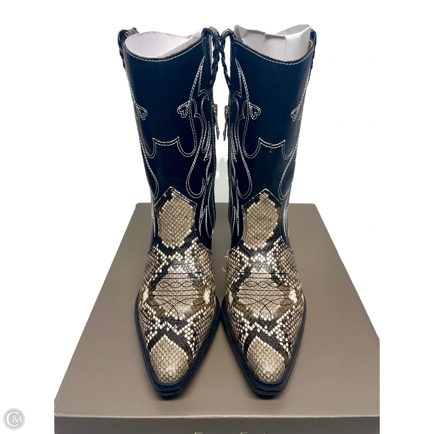 Boots Western By Franco Sarto In Snakeskin Print, Size: 7