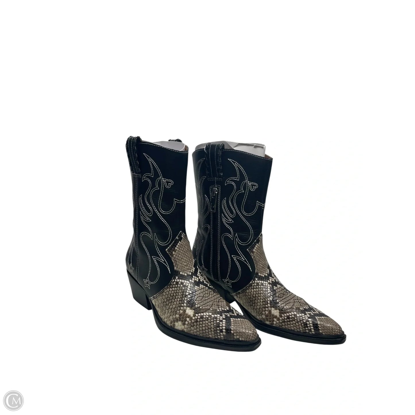 Boots Western By Franco Sarto In Snakeskin Print, Size: 7