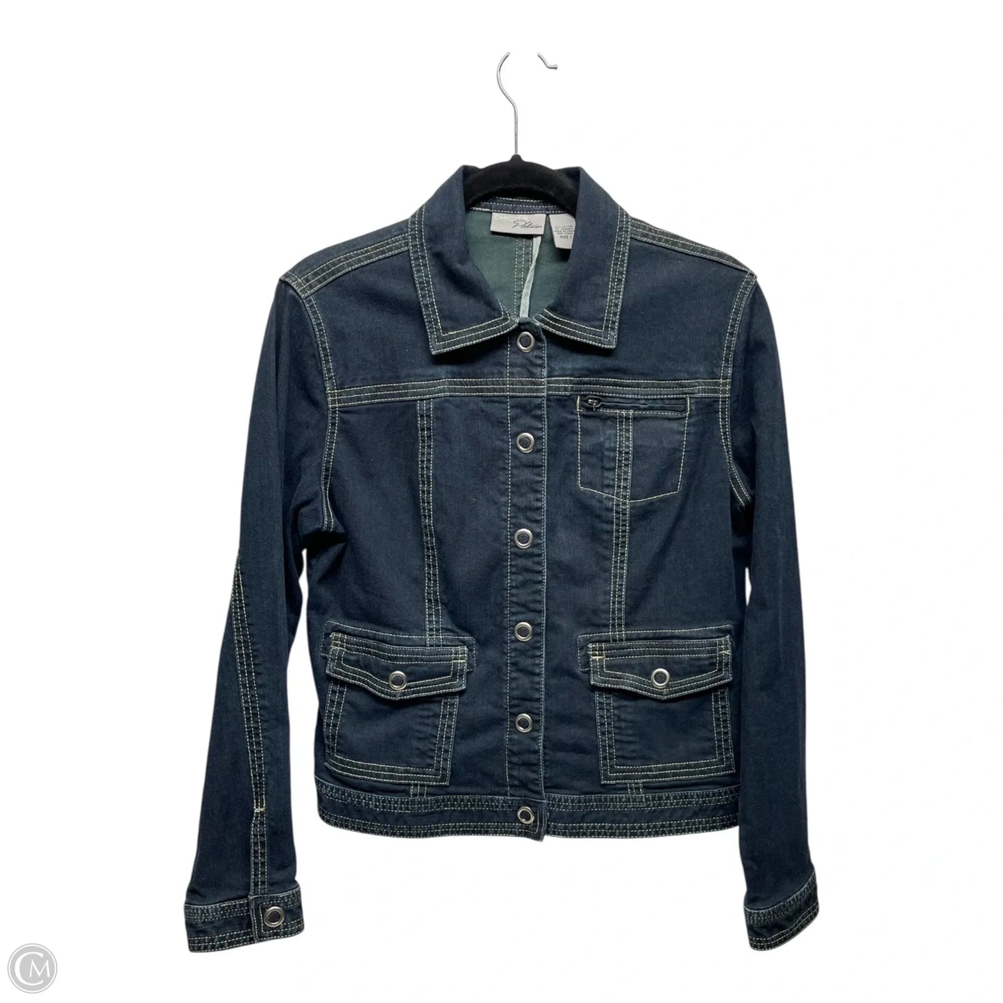 Jacket Denim By Chicos In Blue Denim, Size: M