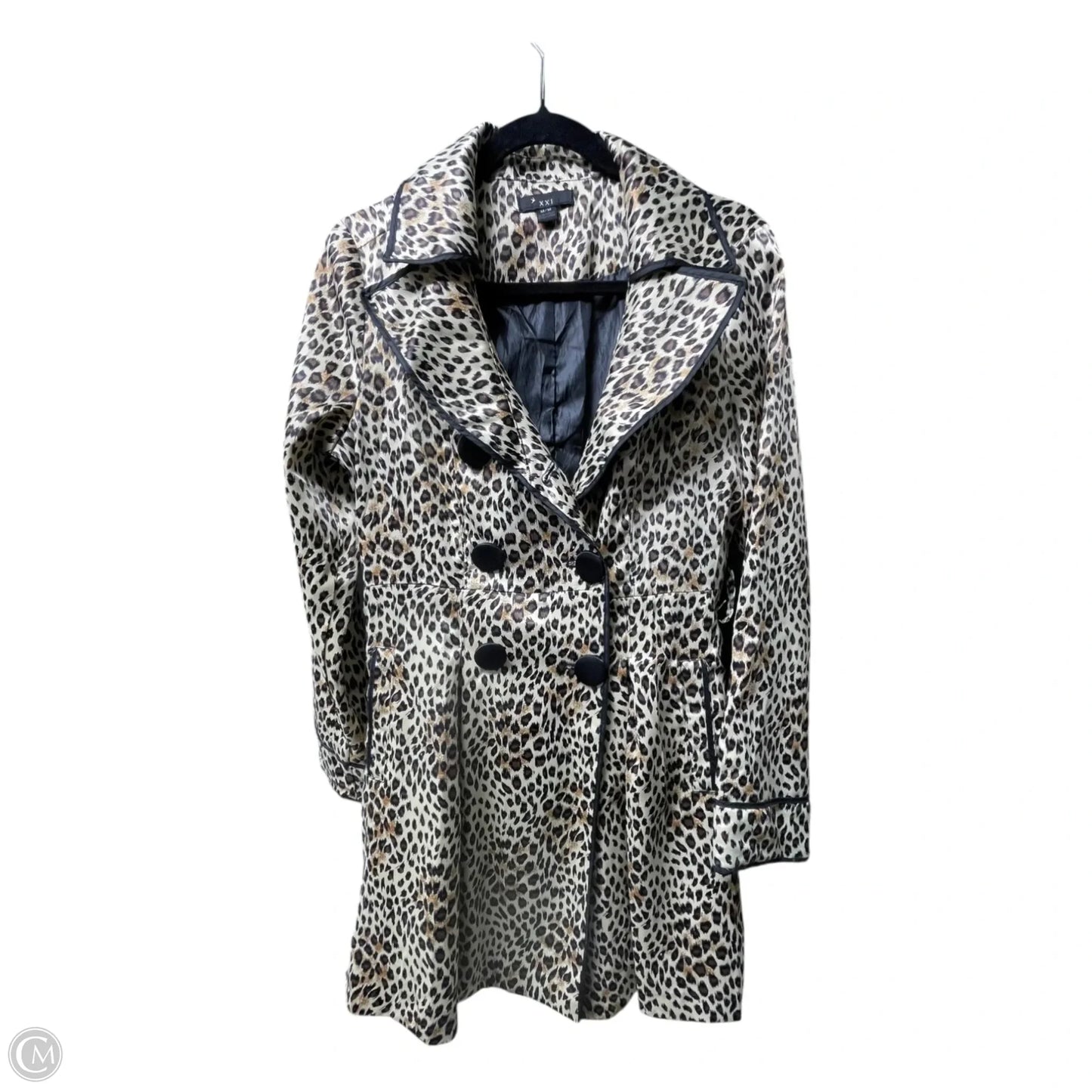 Coat Trench Coat By Forever 21 In Animal Print, Size: M