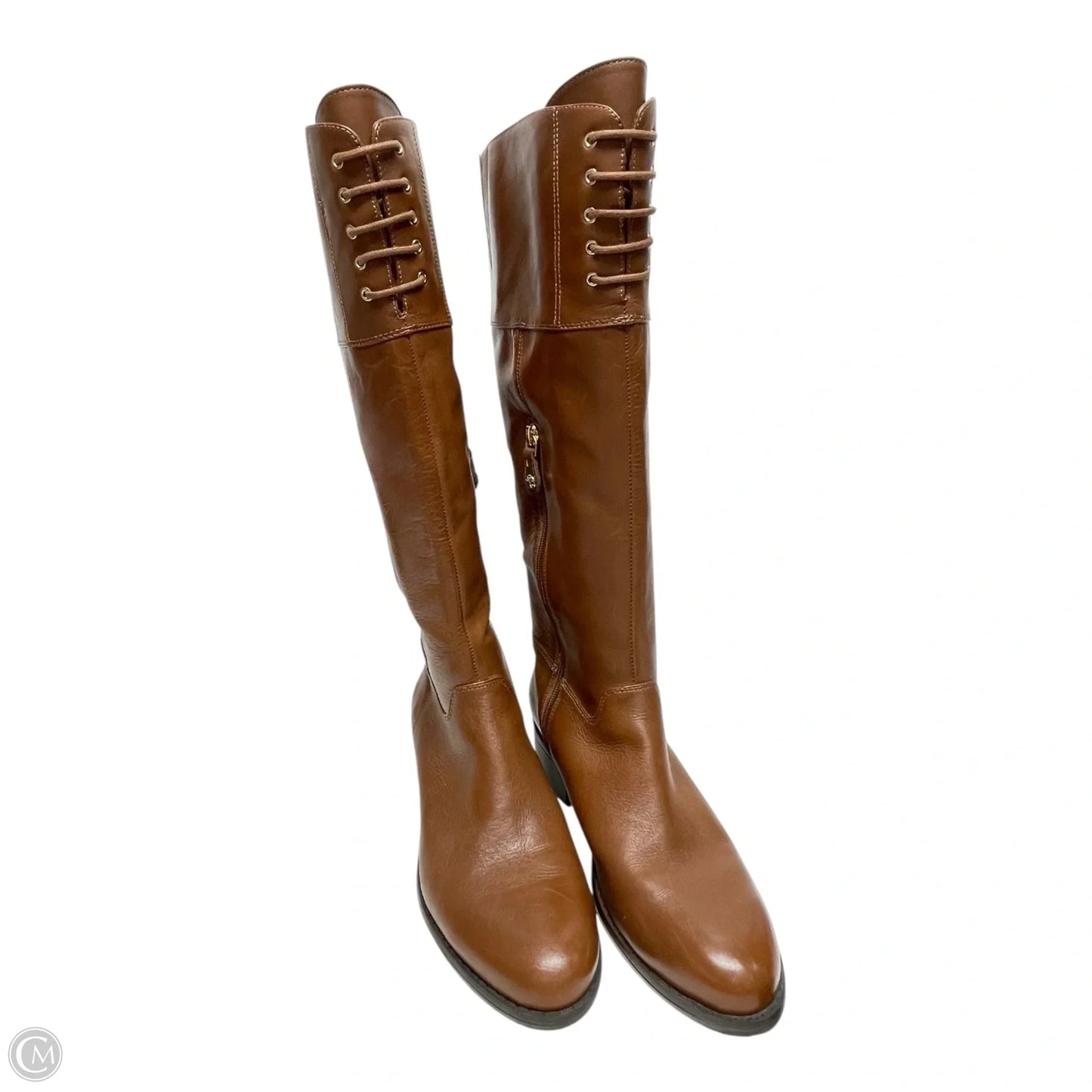 Boots Knee Flats By Isaac Mizrahi Live Qvc In Brown, Size: 7