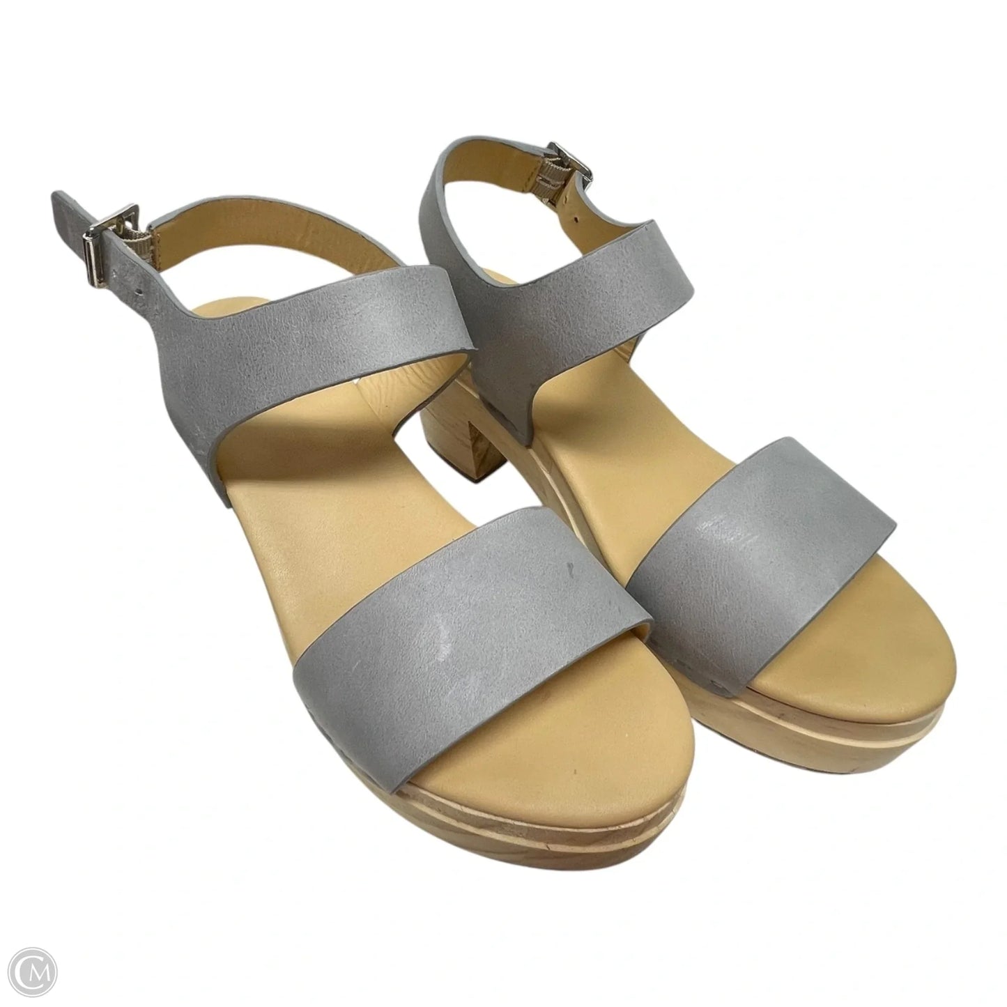Sandals Heels Block By NISOLO In Grey, Size: 7.5