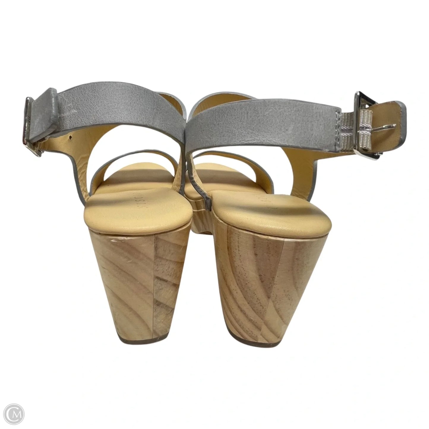 Sandals Heels Block By NISOLO In Grey, Size: 7.5