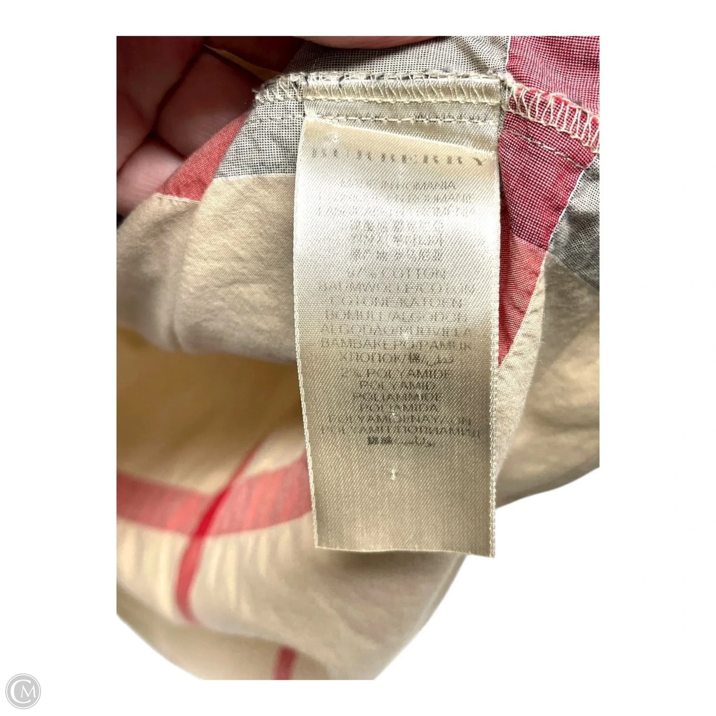 Top Long Sleeve Luxury Designer By Burberry Brit In Plaid Pattern, Size: Xl