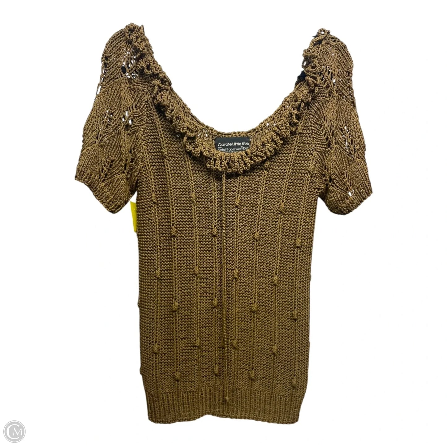 Sweater Short Sleeve By Carole Little In Bronze, Size: L