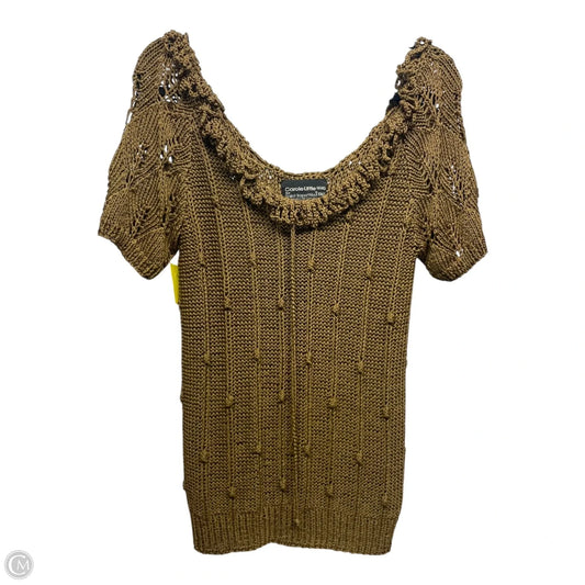 Sweater Short Sleeve By Carole Little In Bronze, Size: L