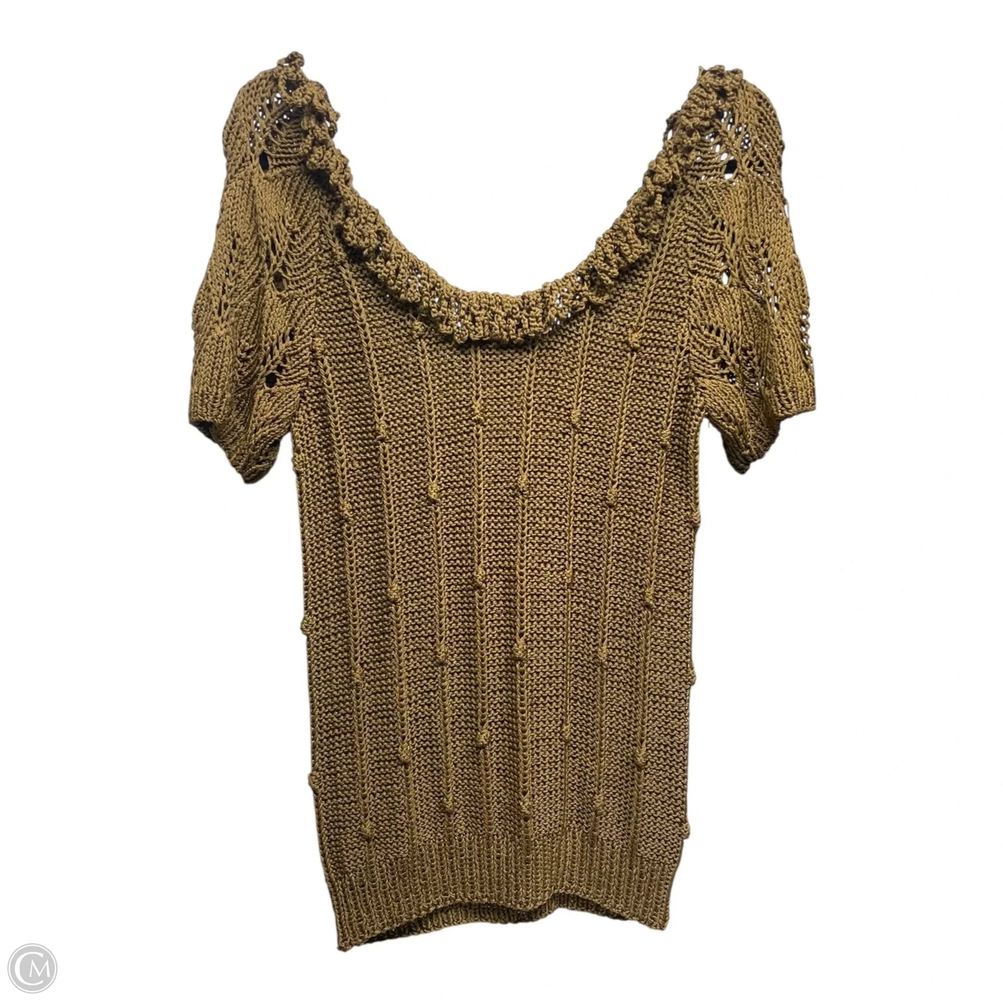 Sweater Short Sleeve By Carole Little In Bronze, Size: L