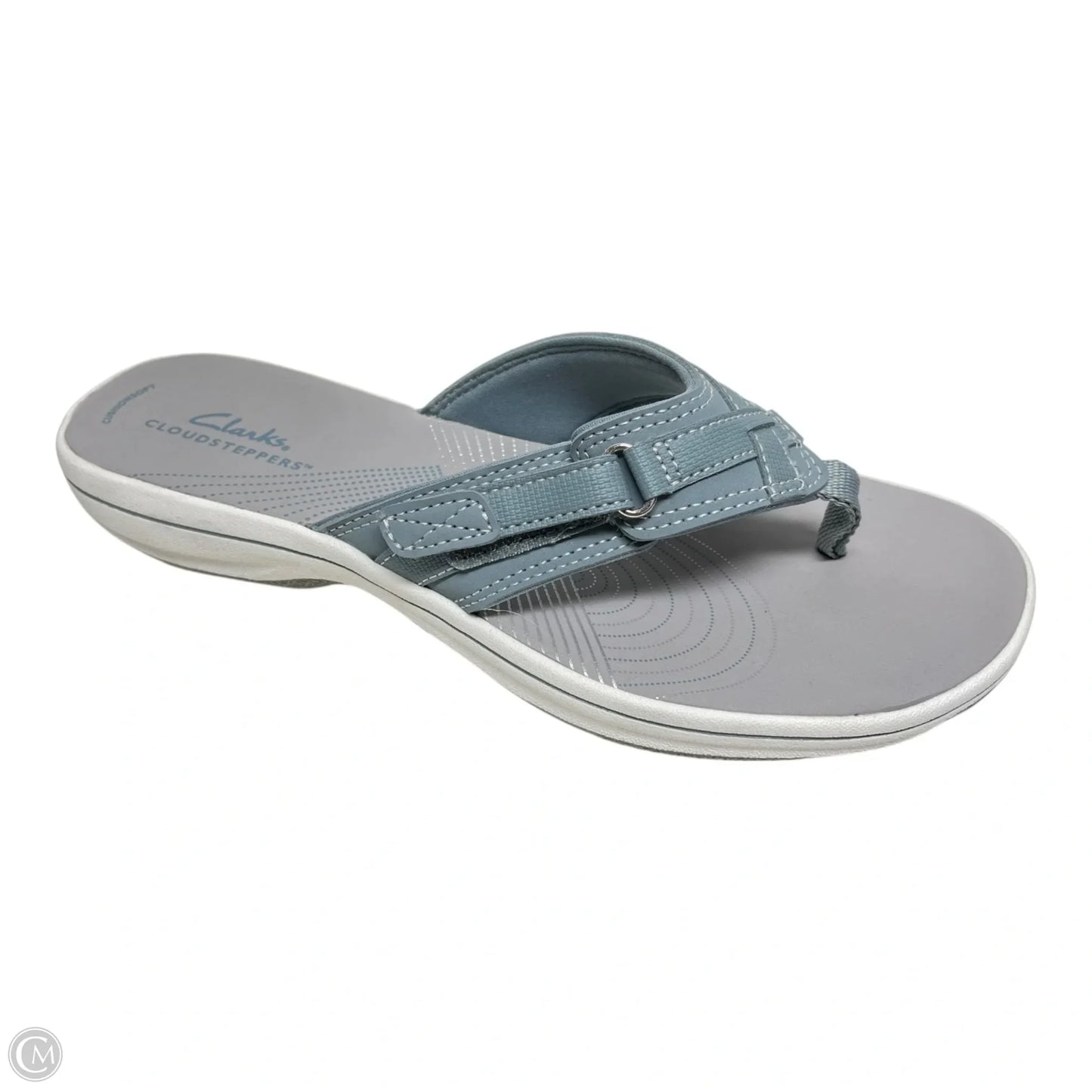 Sandals Flats By Clarks In Blue & Grey, Size: 8