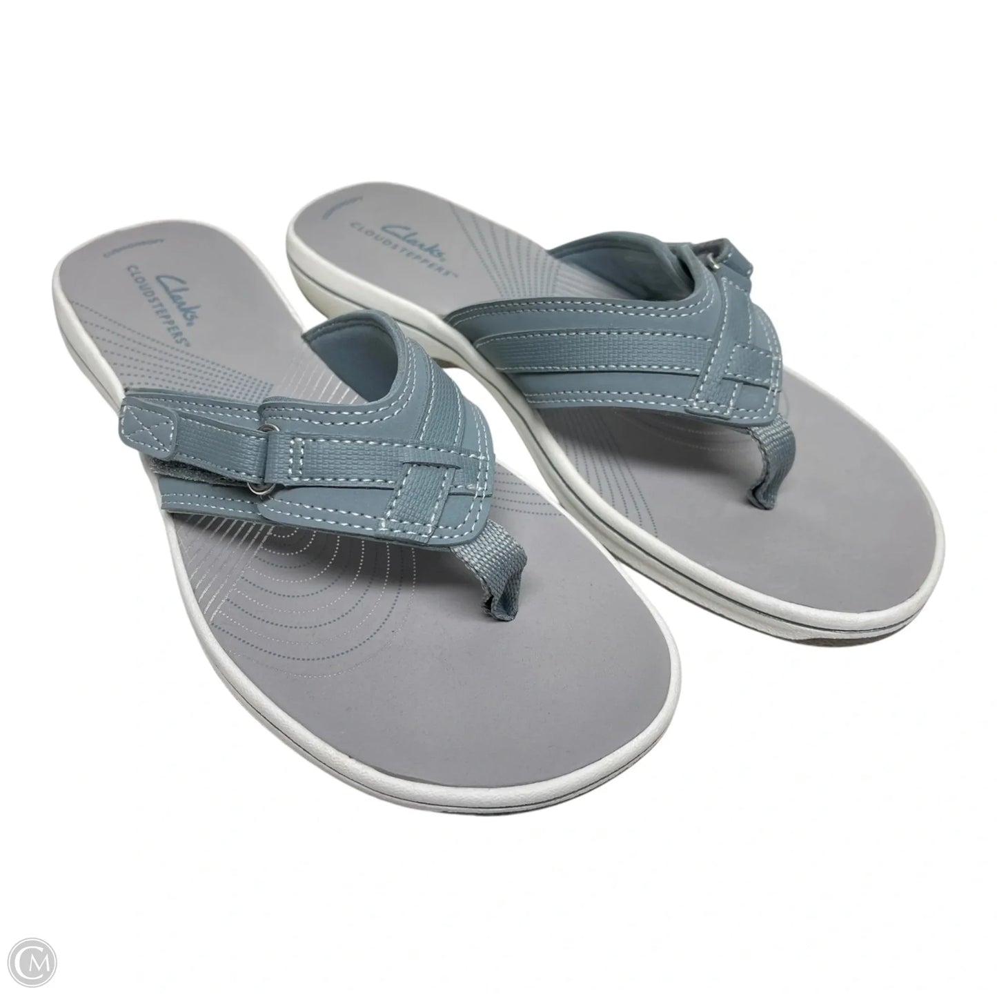 Sandals Flats By Clarks In Blue & Grey, Size: 8