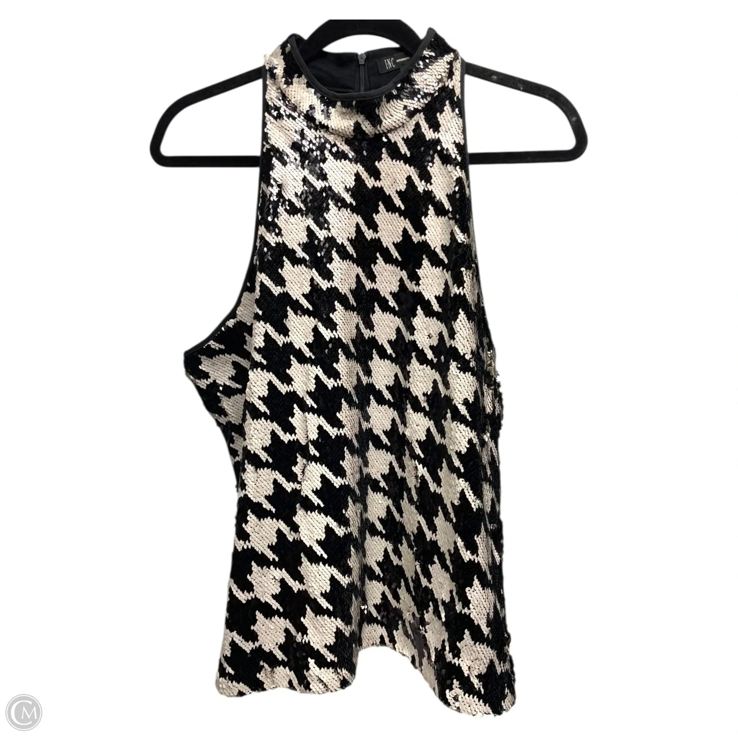 Top Sleeveless By Inc In Black & White, Size: L
