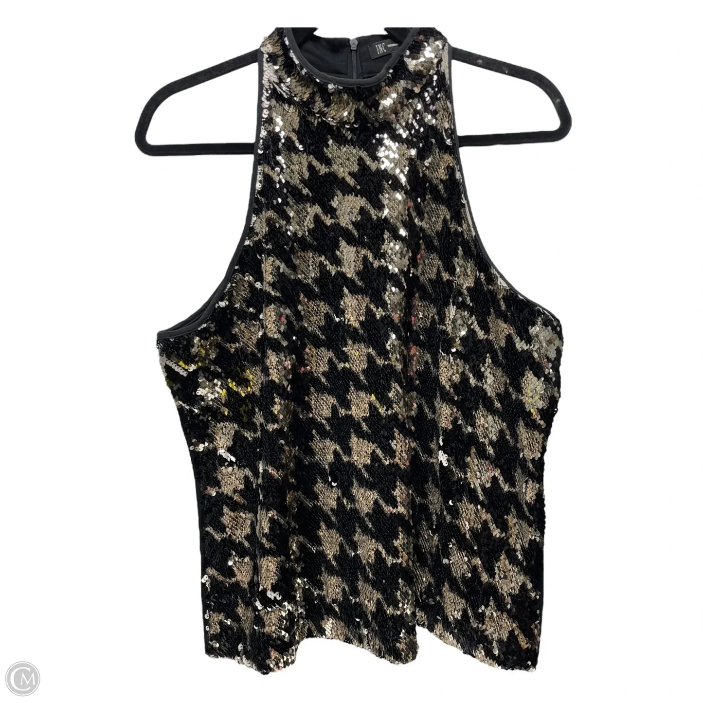 Top Sleeveless By Inc In Black & White, Size: L