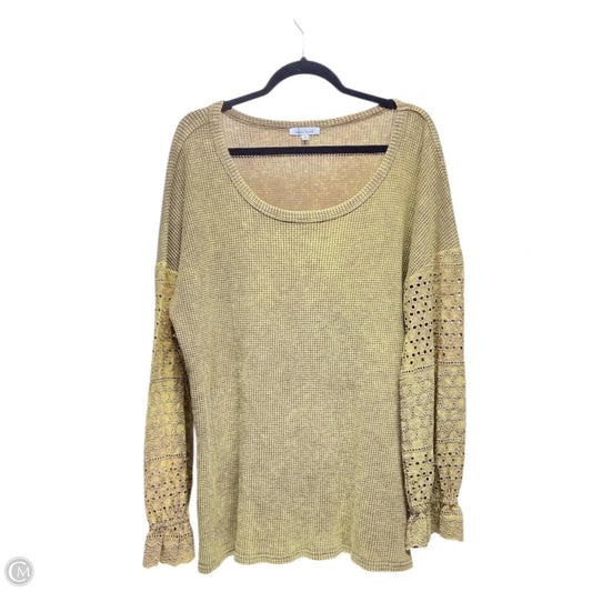 Top Long Sleeve By White Birch In Yellow, Size: Xl