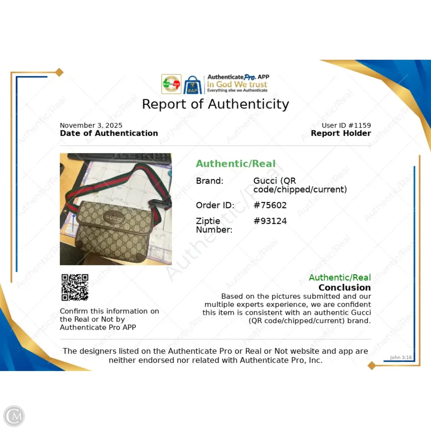 Belt Bag Luxury Designer By Gucci, Size: Medium