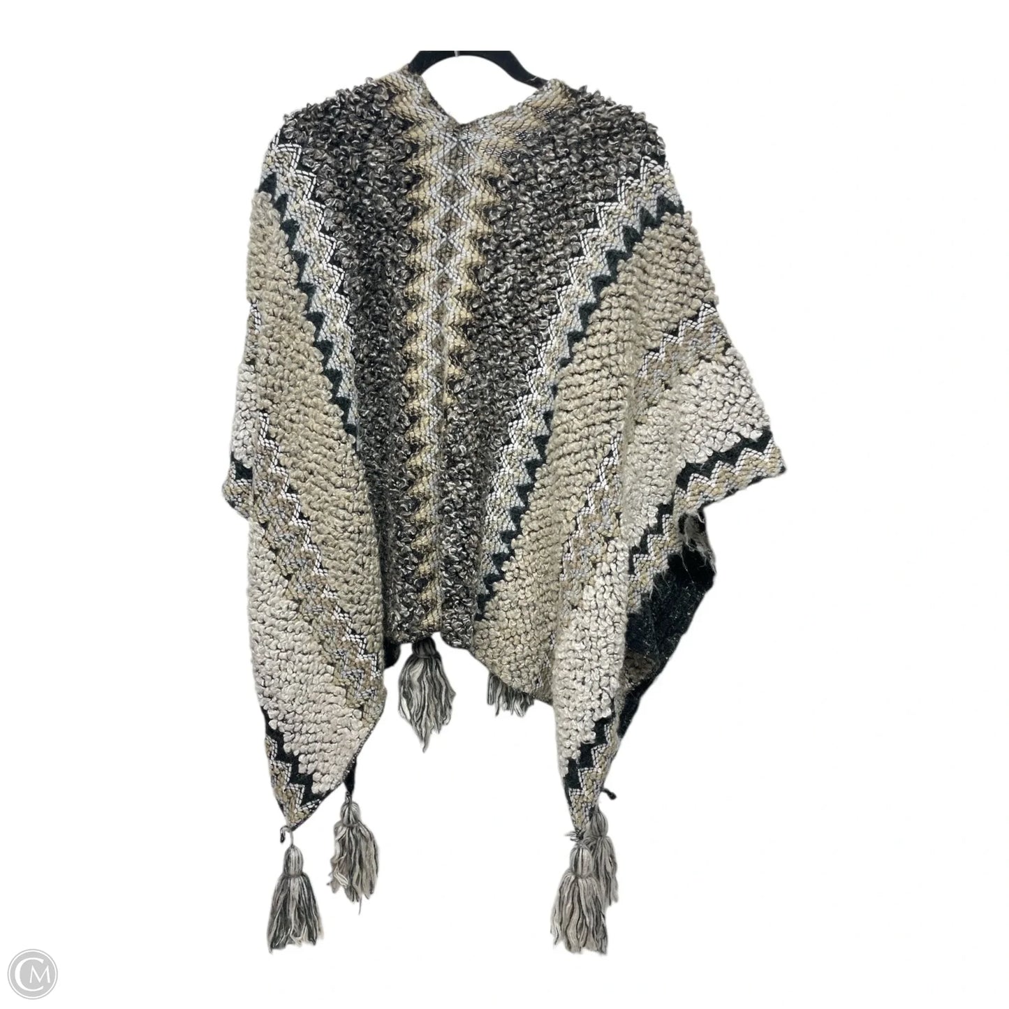 Poncho By KALEIDOSCOPE In Black & Tan, Size: Osfm