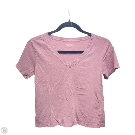 Top Short Sleeve By Athleta In Mauve, Size: Xxs