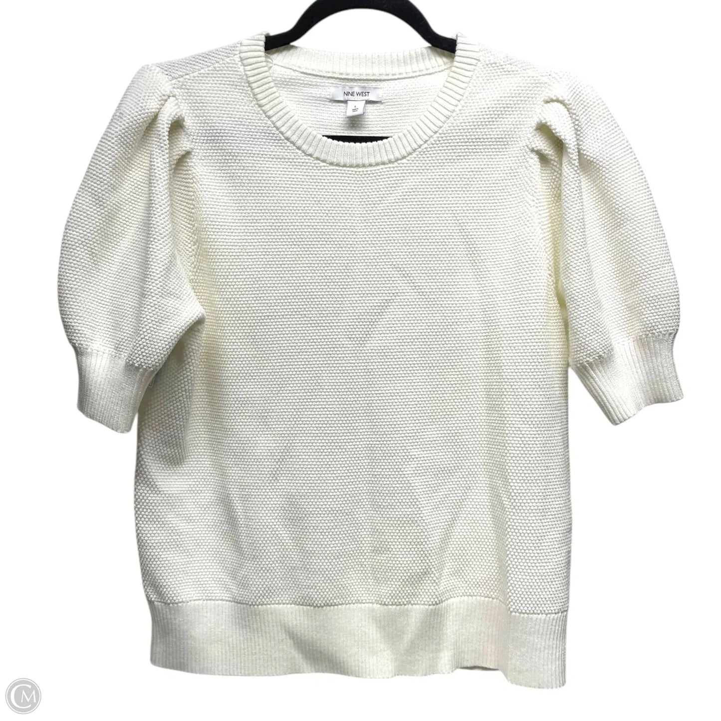 Sweater Short Sleeve By Nine West In Cream, Size: L