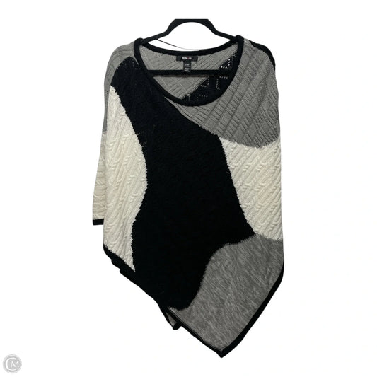 Poncho By Style And Company In Black & Grey, Size: L