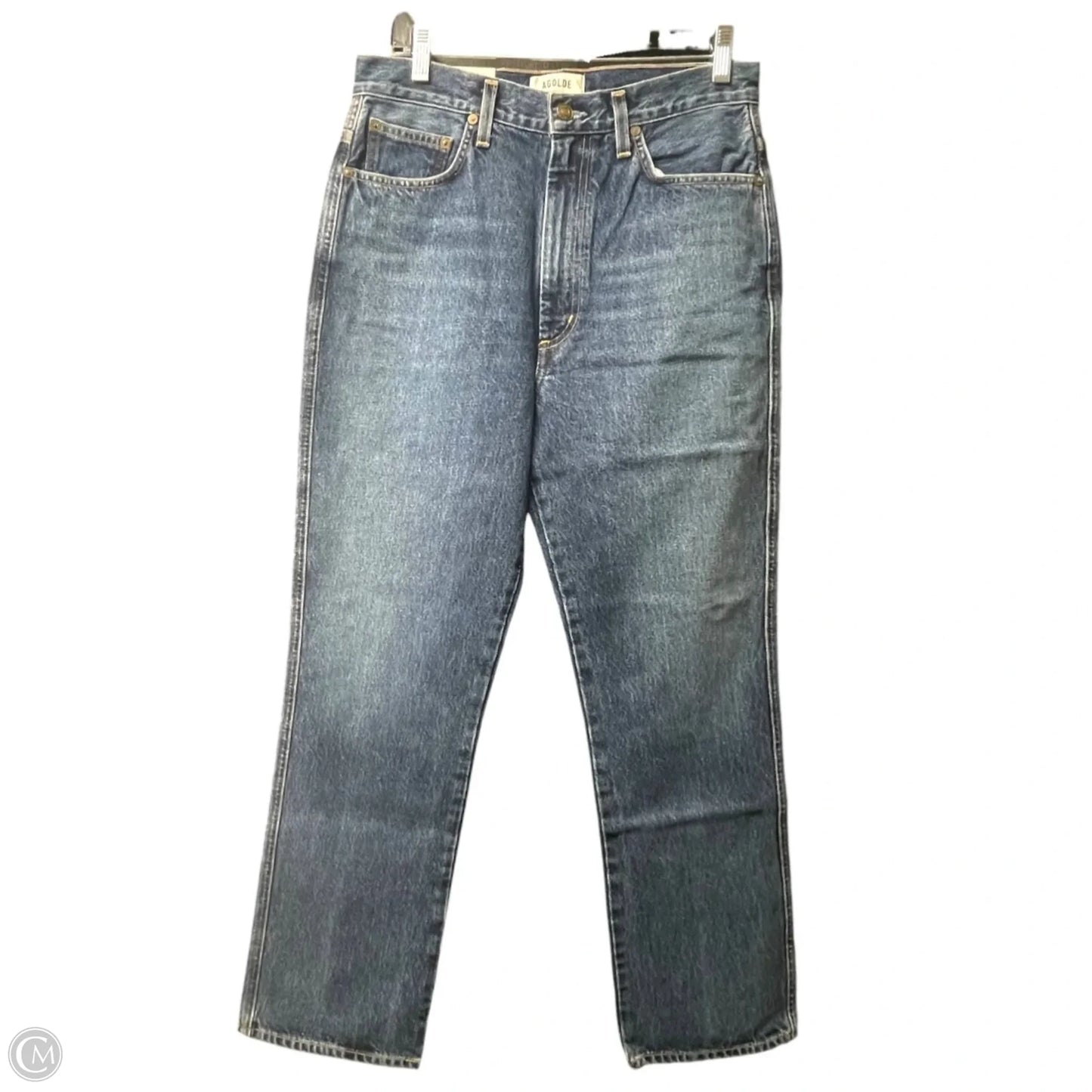 Jeans Straight By Agolde In Blue Denim, Size: 6