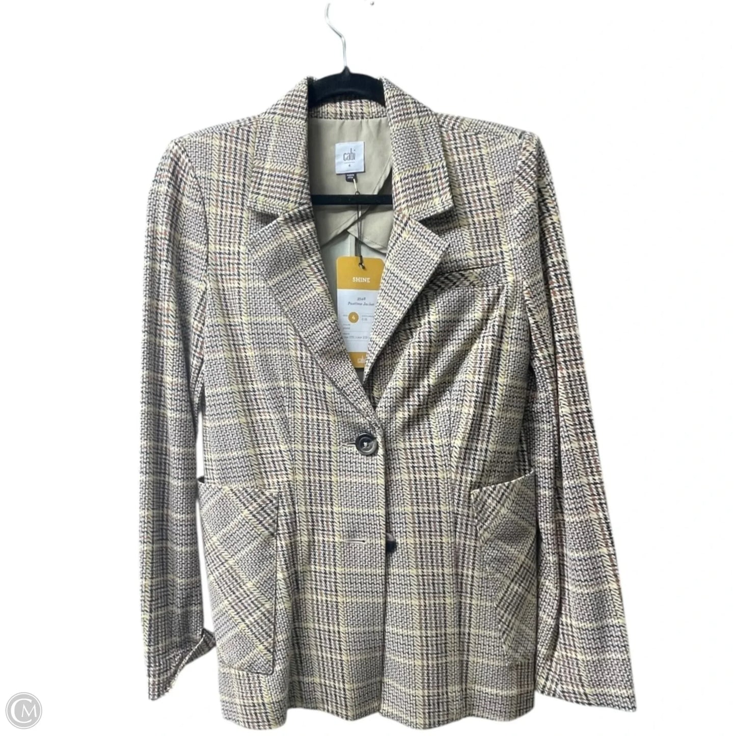 Blazer By Cabi In Plaid Pattern, Size: 4