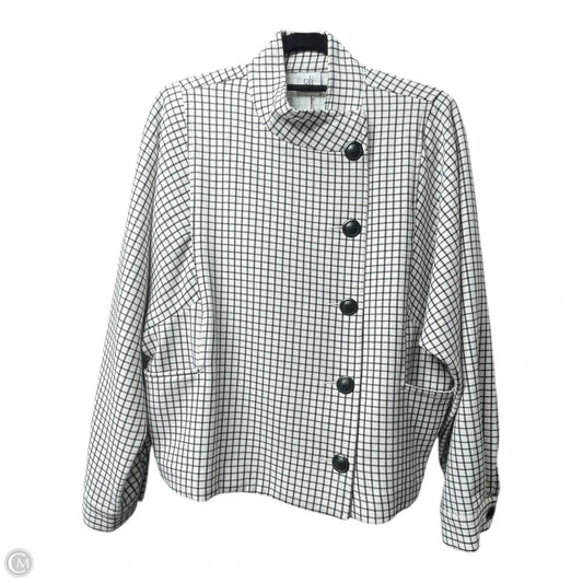 Jacket Moto By Cabi In Black & White, Size: M
