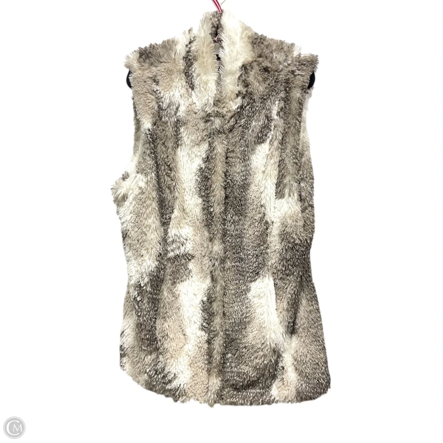 Vest Faux Fur & Sherpa By Cabi In Grey & White, Size: Xl