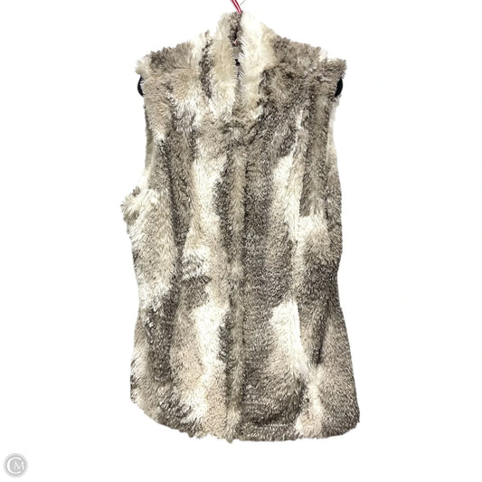 Vest Faux Fur & Sherpa By Cabi In Grey & White, Size: Xl