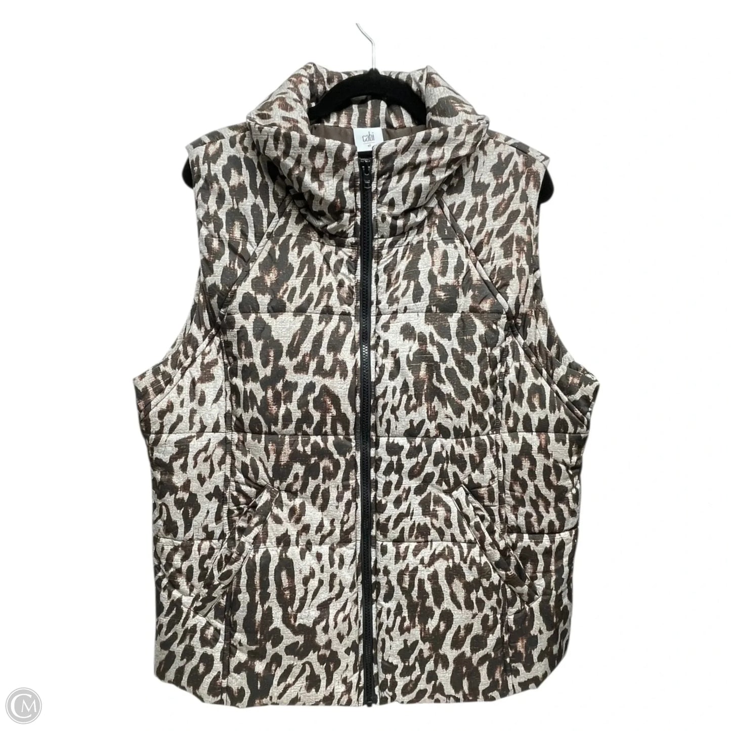 Vest Puffer & Quilted By Cabi In Animal Print, Size: Xl