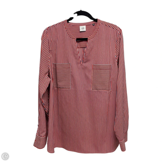 Top Long Sleeve By Cabi In Striped Pattern, Size: Xl