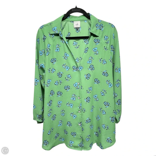 Top Long Sleeve By Cabi In Blue & Green, Size: M
