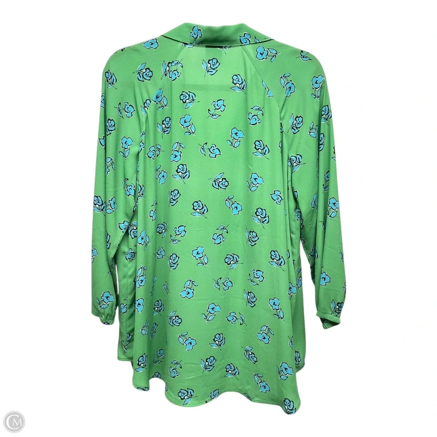 Top Long Sleeve By Cabi In Blue & Green, Size: M