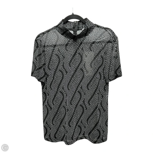 Top Short Sleeve By Cabi In Black & White, Size: M