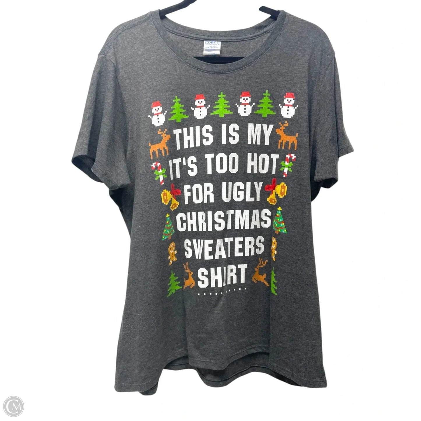 Top Short Sleeve Basic By Port & Company In Grey, Size: Xxl