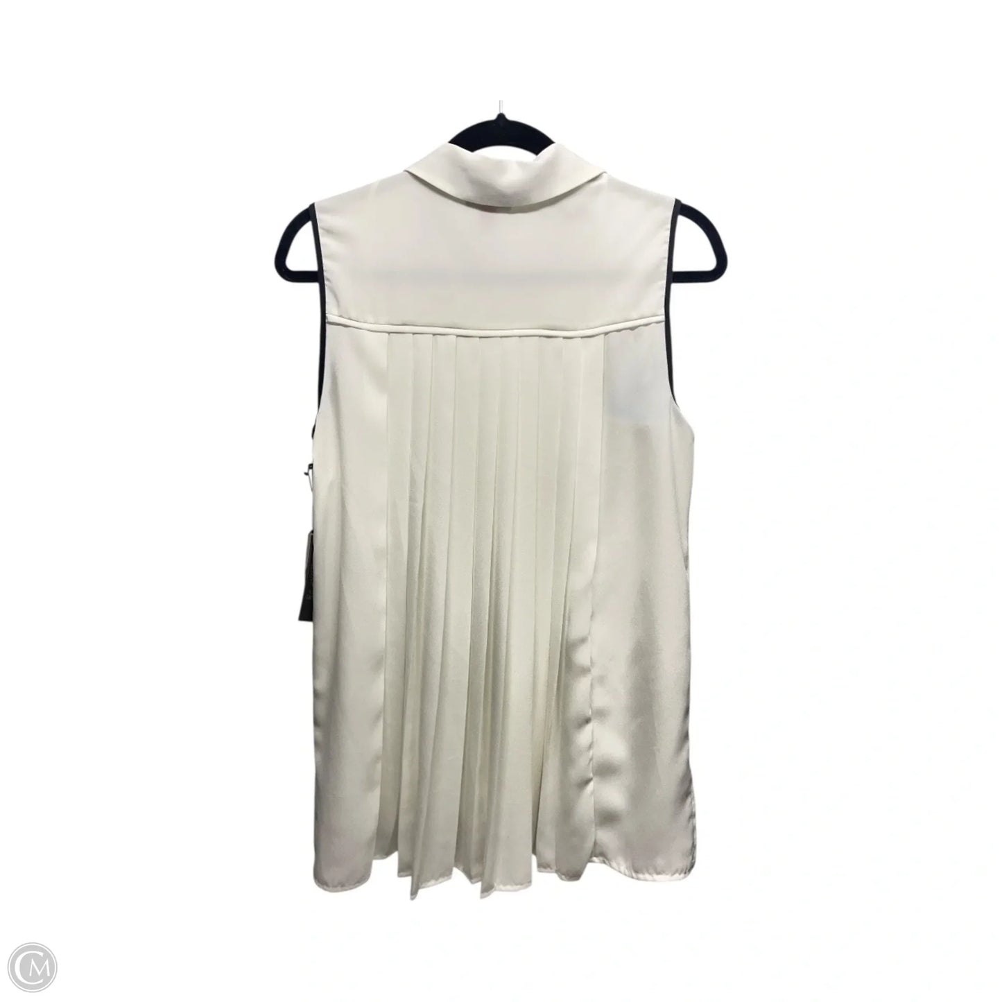 Blouse Sleeveless By Vince Camuto In Black & Cream, Size: Xs