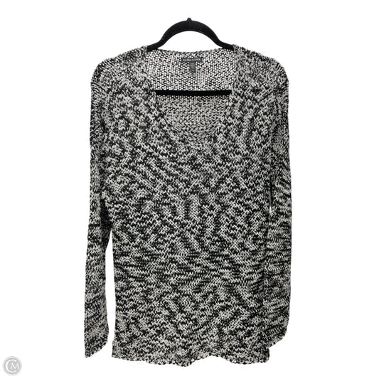 Sweater By Eileen Fisher In Black & White, Size: L