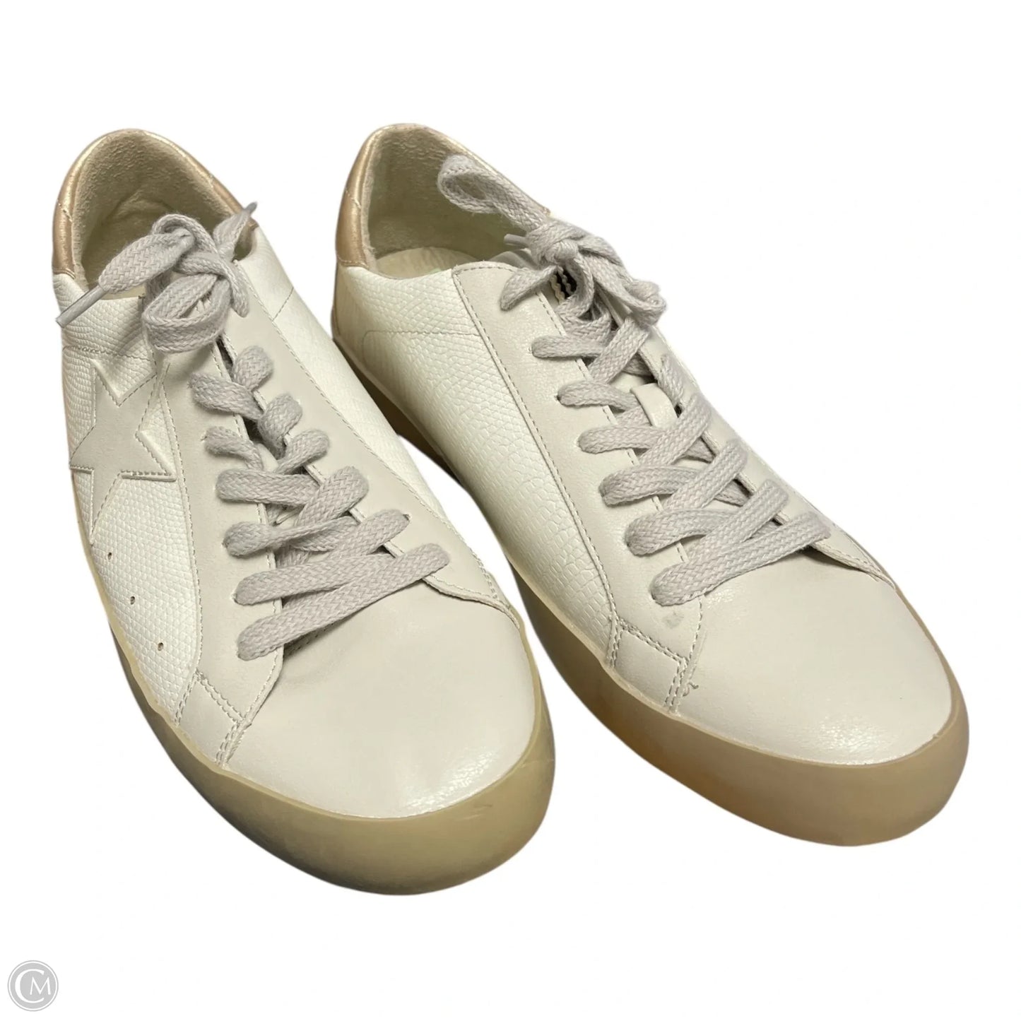 Shoes Sneakers By Shu Shop In Gold & White, Size: 10