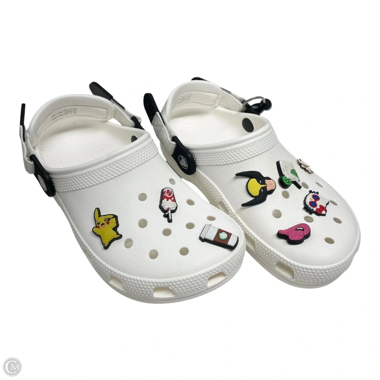 Shoes Flats By Crocs In White, Size: 5