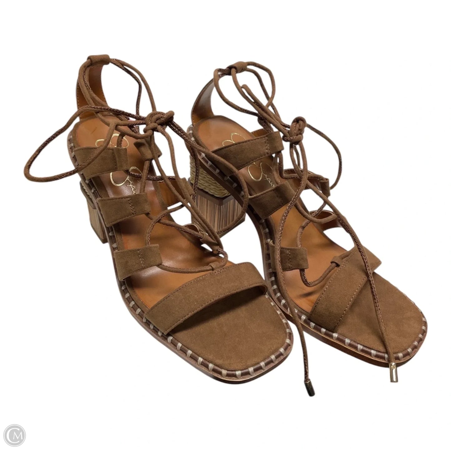 Sandals Heels Block By Jessica Simpson In Brown, Size: 8