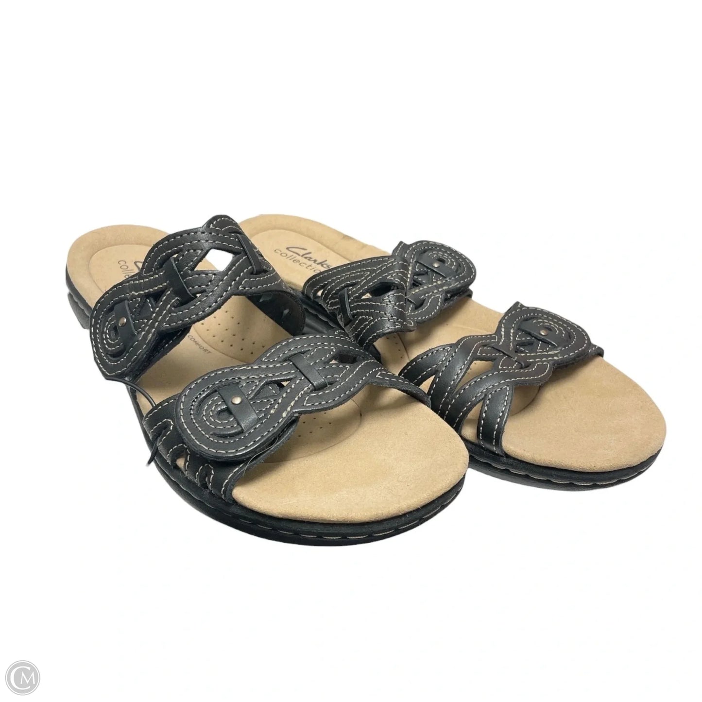 Sandals Flats By Clarks In Black, Size: 8.5