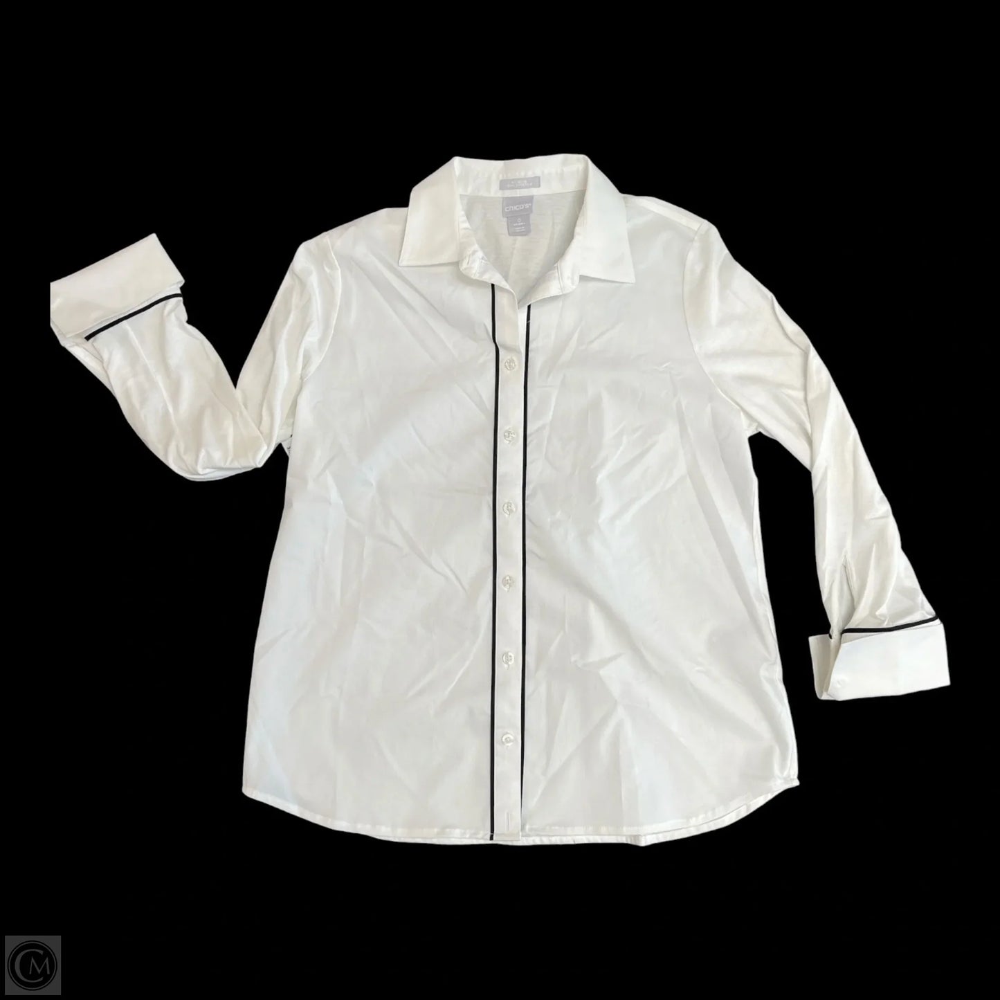 Top Long Sleeve By Chicos In White, Size: S