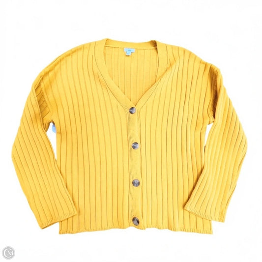Sweater Cardigan By Dip In Yellow, Size: L