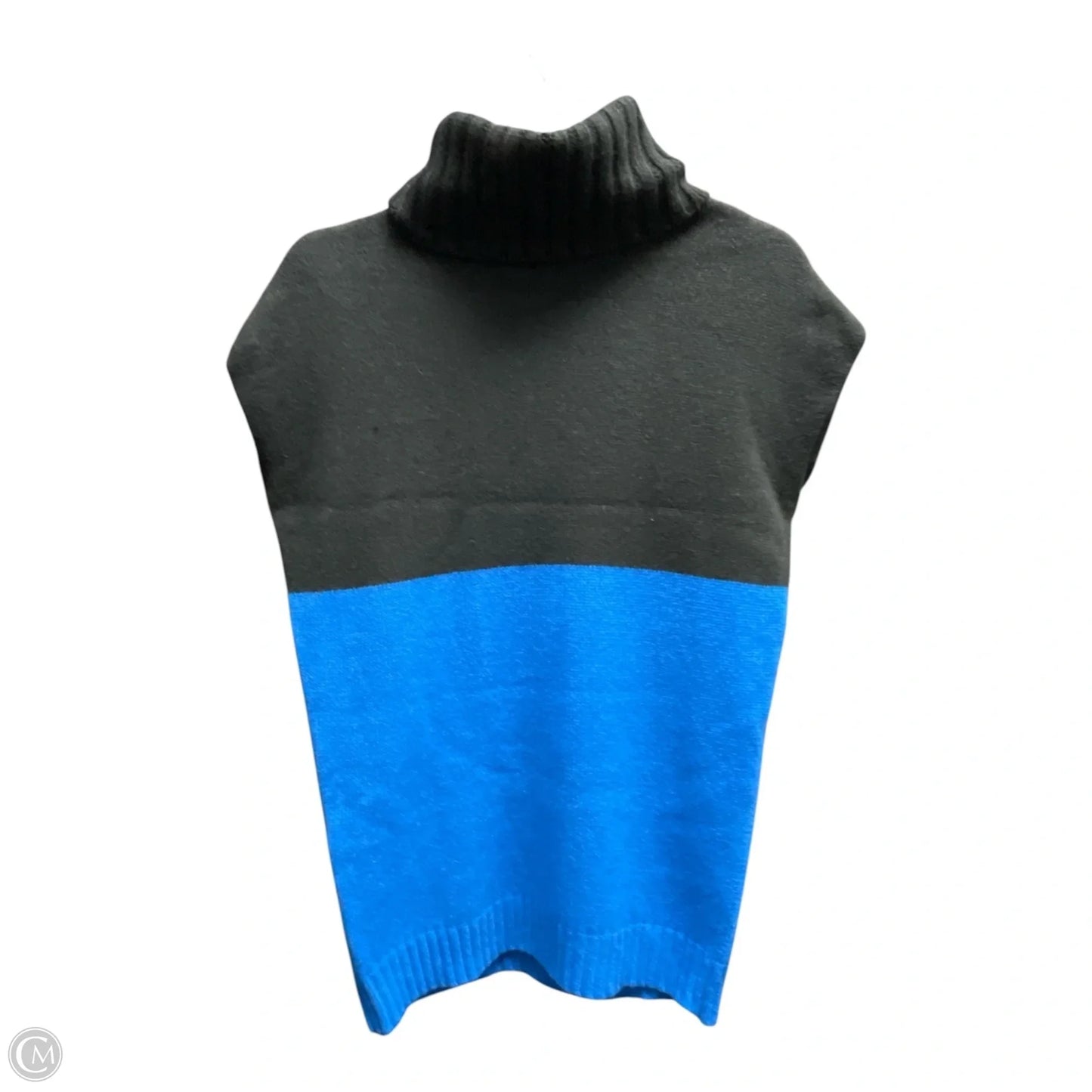 Sweater Short Sleeve By Ann Taylor In Black & Blue, Size: M