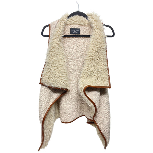 Vest Faux Fur & Sherpa By Love Tree In Beige, Size: S